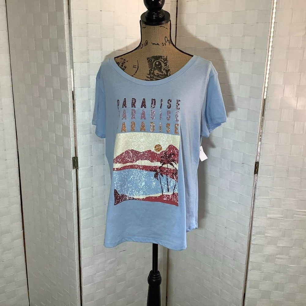 nwt ana cabana paradise blue tee plus size 3X